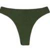 Iridescent Dark Green Thong Bikini Bottom - Bottom Croco Fio