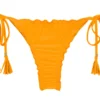 Orange-yellow Scrunch Thong Bikini Bottom With Wavy Edges - Bottom Uv-pequi Frufru-fio