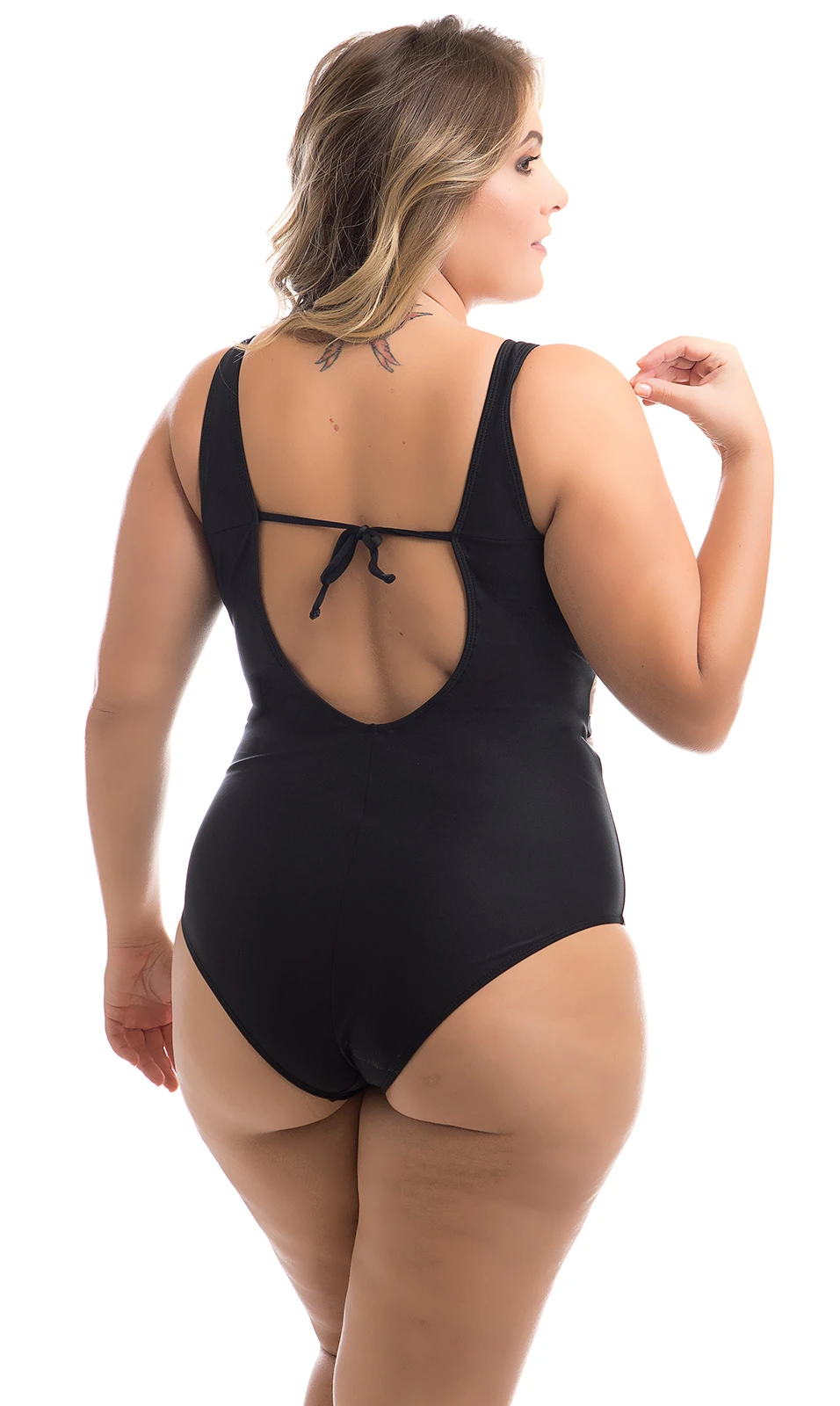Plus Size Black & White One-piece Swimsuit - Rosa Maio Lanai Preto/branco - Image 2