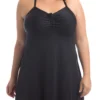 Plus Size Black 2 In 1 One-piece Swimsuit With A Tie-up Dress - Maio Bahamas Preto