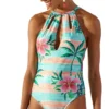 Tropical Colorful High-neck One-piece Swimsuit - Gotas Levemente