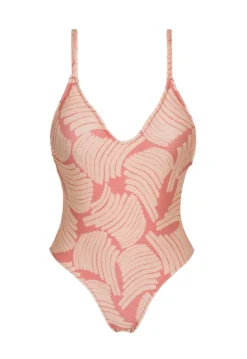 High-leg One-piece Swimsuit In Rose Print - Banana Rose Hype